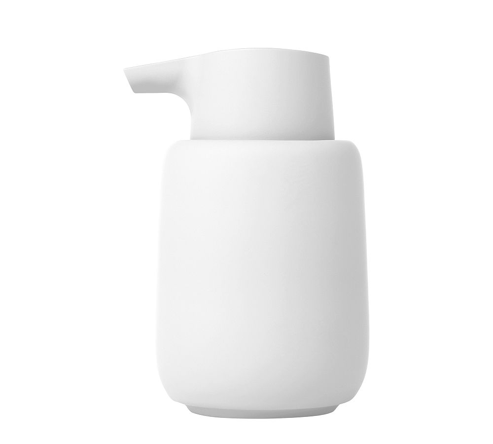 White Ceramic and Silicone Soap Dispenser