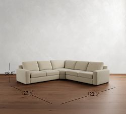 Big Sur Square Arm 3-Piece L-Shaped Wedge Sectional (123&quot;)