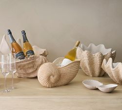 Shell Stoneware Double Condiment Server