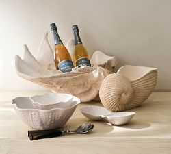 Shell Stoneware Double Condiment Server