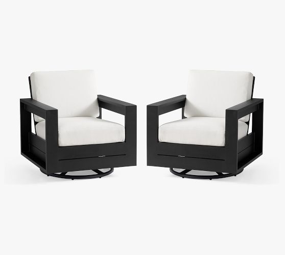 Malibu Metal Swivel Outdoor Lounge Chair Frame, Set of 2