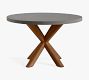 Abbott Concrete &amp; Acacia Petite Round Outdoor Dining Table (48&quot;)