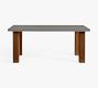 Abbott Concrete &amp; Acacia Petite Chunky Leg Outdoor Dining Table (72&quot;)