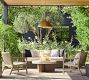 Pomona Concrete &amp; Acacia Round Outdoor Coffee Table (38&quot;)