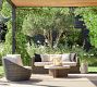 Pomona Concrete &amp; Acacia Round Outdoor Coffee Table (38&quot;)