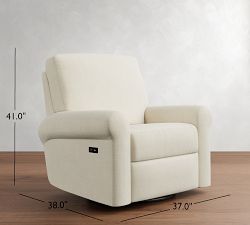 PB Comfort Modern Roll Arm Manual &amp; Power Swivel Glider Recliner
