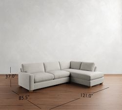 PB Comfort Modern Square Arm Return Bumper Sectional (121&quot;)