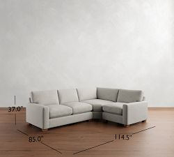 PB Comfort Modern Square Arm 3-Piece Wedge Sectional (115&quot;)