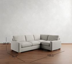 PB Comfort Modern Square Arm 3-Piece Sectional (106&quot;)