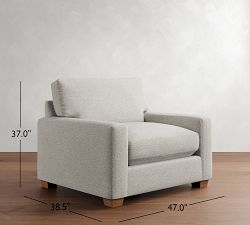 PB Comfort Modern Square Arm Chair and a Half