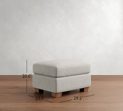PB Comfort Modern Square Arm Storage Ottoman
