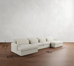 Westwood Fin Arm Deep Seat Slipcovered Double Chaise Sectional (172&quot; - 185&quot;)