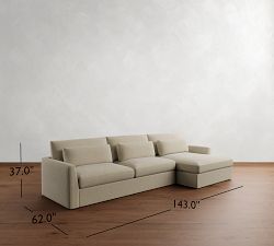Westwood Fin Arm Deep Seat Chaise Sectional (130&quot; - 148&quot;)
