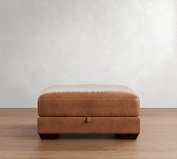 Big Sur Square Arm Leather Sectional Storage Ottoman