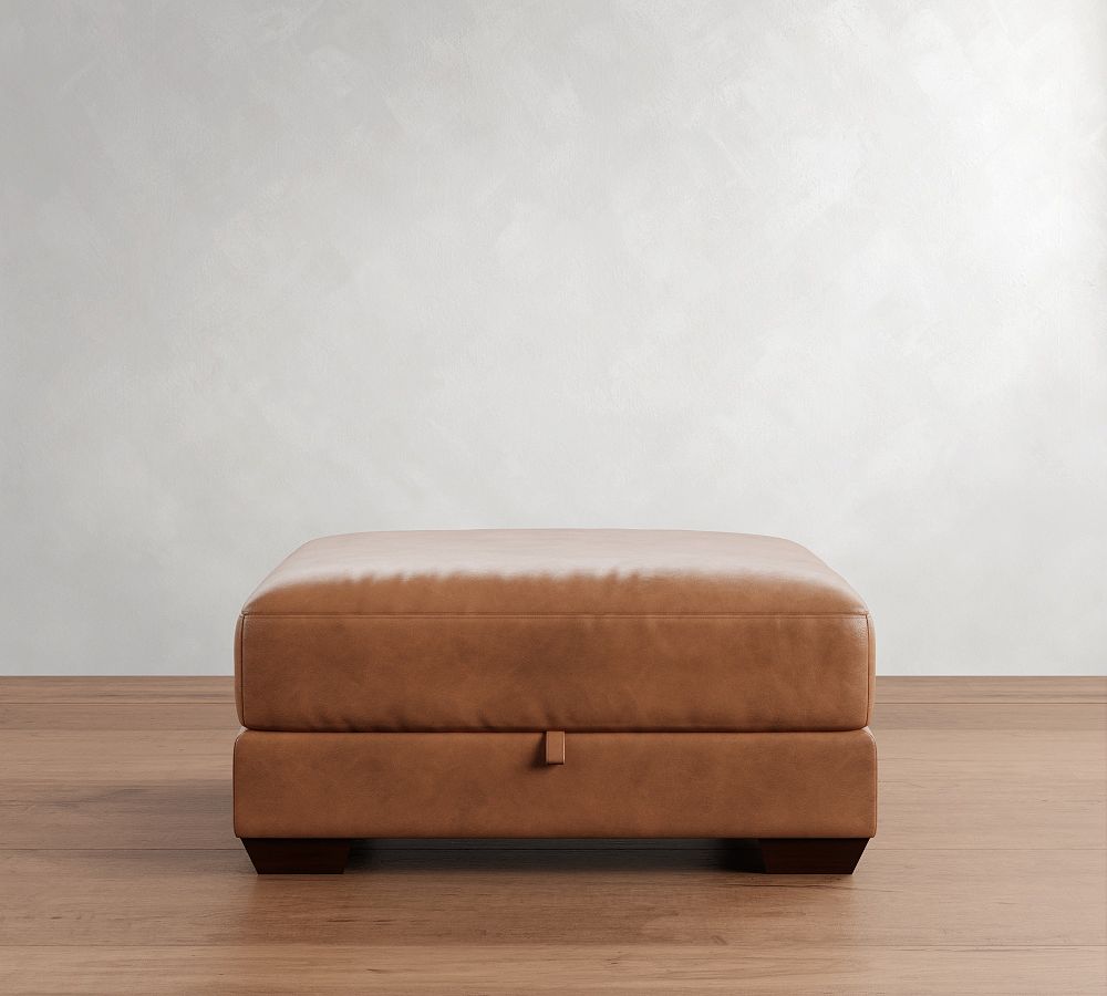 Big Sur Square Arm Leather Sectional Storage Ottoman
