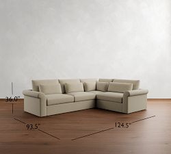 Westwood Roll Arm Deep Seat 3-Piece Sectional (125&quot;)