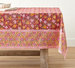 Annalise Block Print Cotton Tablecloth