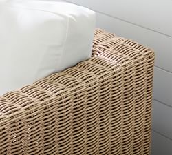 Huntington Wicker Square Arm Outdoor Lounge Chair