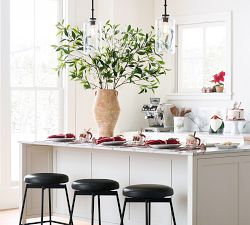 Maison Leather Backless Swivel Stool