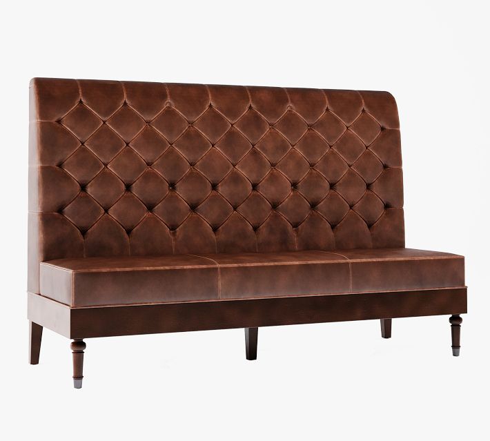 Hayworth High Back Leather Banquette Elegant Comfort Pottery Barn