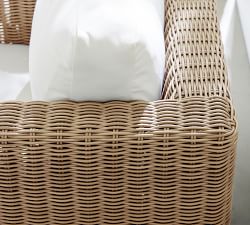 Huntington Wicker Square Arm Outdoor Lounge Chair