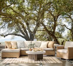 Faux Natural Fiber Gusset Outdoor Pillow