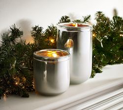 Brie Handcrafted Mercury Glass Hurricane Candleholder