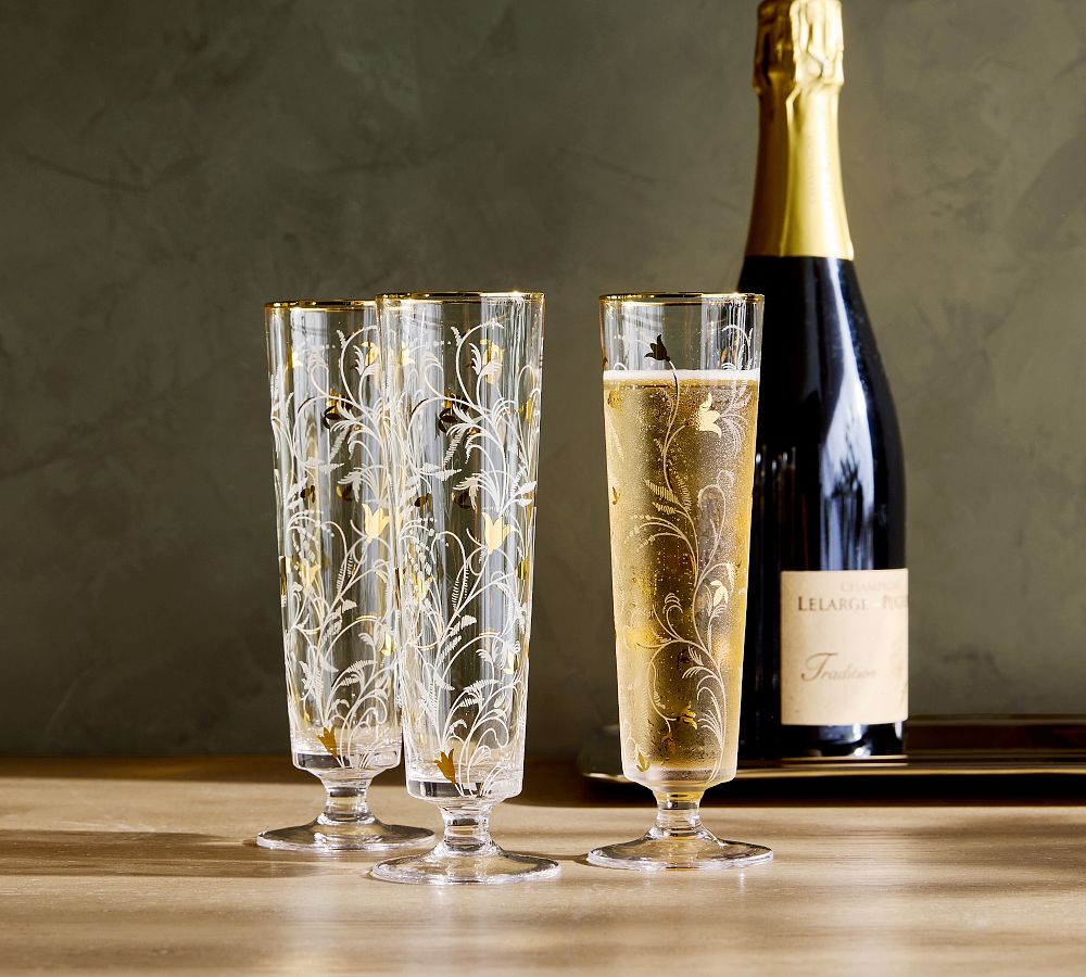 Gold Scatter Champagne Flutes