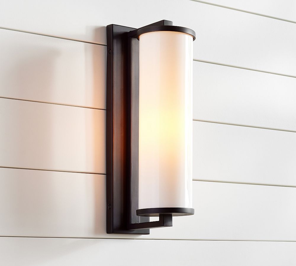 Blaine Outdoor Milk Glass Sconce (18&quot;)
