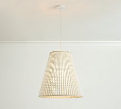 Bristol Wood Bead Tapered Pendant (24&quot;)