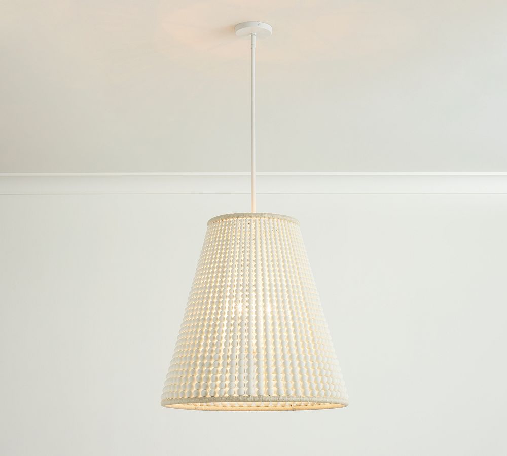 Bristol Wood Bead Tapered Pendant (24&quot;)