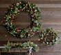 Lit Faux Pine &amp; Berries Wreath &amp; Garland