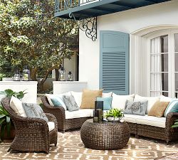 Torrey Wicker Roll Arm Outdoor Lounge Chair