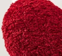 Cozy Teddy Faux Fur Heart Shaped Pillow