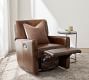Irving Square Arm Leather Swivel Recliner