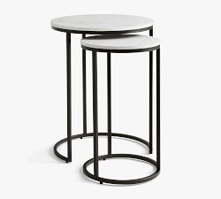 Delaney Round Marble Nesting End Table (18&quot; )