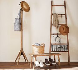 Lucy Mango Wood Shoe Rack with Bench