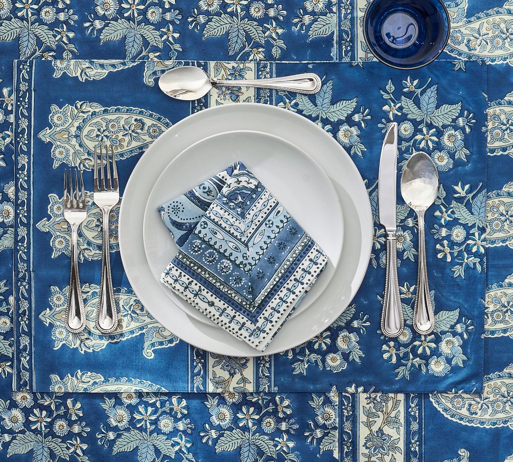 Nila Medallion Block Print Napkins - Set of 4