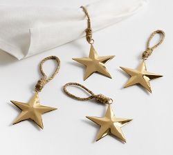 Gold Star Steel Napkin Rings - Set of 4