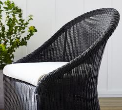 Palmetto Indoor/Outdoor All-Weather Wicker Dining Chair, Black