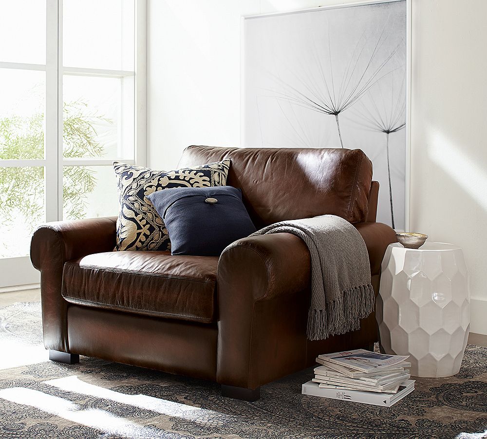 Turner Roll Arm Leather Chair