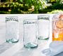 Etched Floral Recycled Glass Drinking Glasses - Set of 4