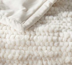 Faux Fur Honeycomb Throw Blanket