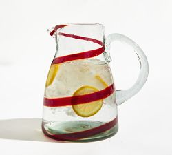 Red Ribbon Handcrafted Recycled Pitcher