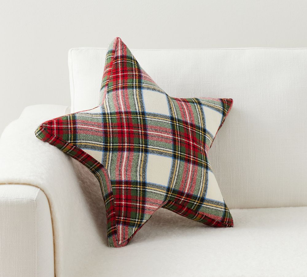 Stewart Plaid Star Shaped Pillow