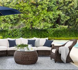 Torrey Wicker Roll Arm Outdoor Lounge Chair