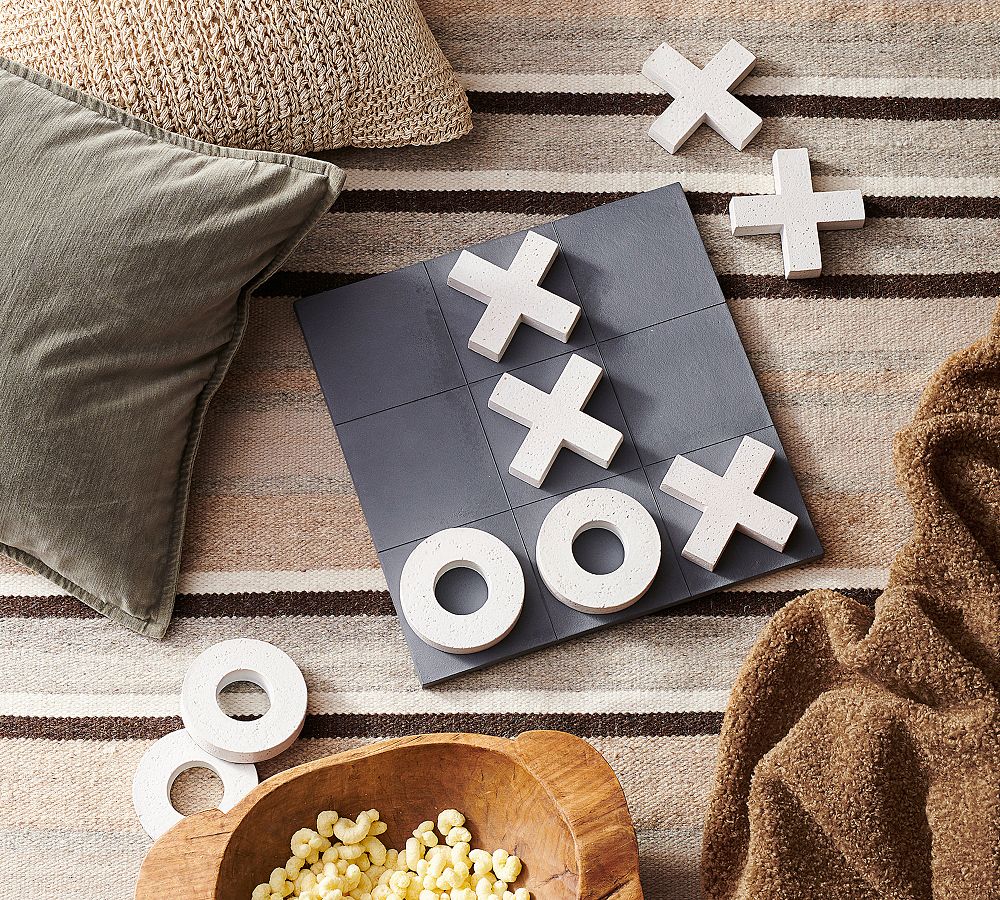 Oversized Faux Stone Tic Tac Toe Game