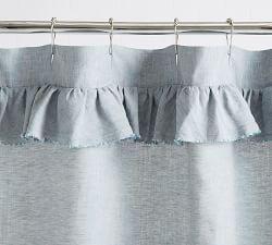 Belgian Flax Linen Ruffle Shower Curtain