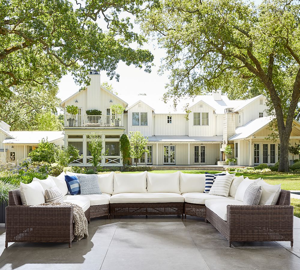 Open Box: Build Your Own - Torrey Wicker Square Arm Loveseat Chaise Outdoor Sectional Components