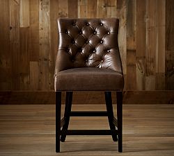Open Box: Hayes Tufted Leather Stool